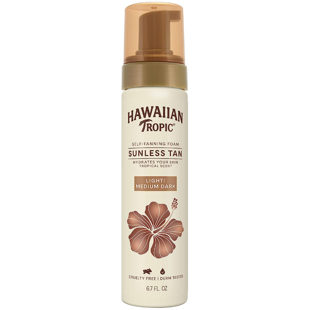 Hawaiian Tropic Sunless Tanning Foam, Moisturizing Self Tanner, Light ...